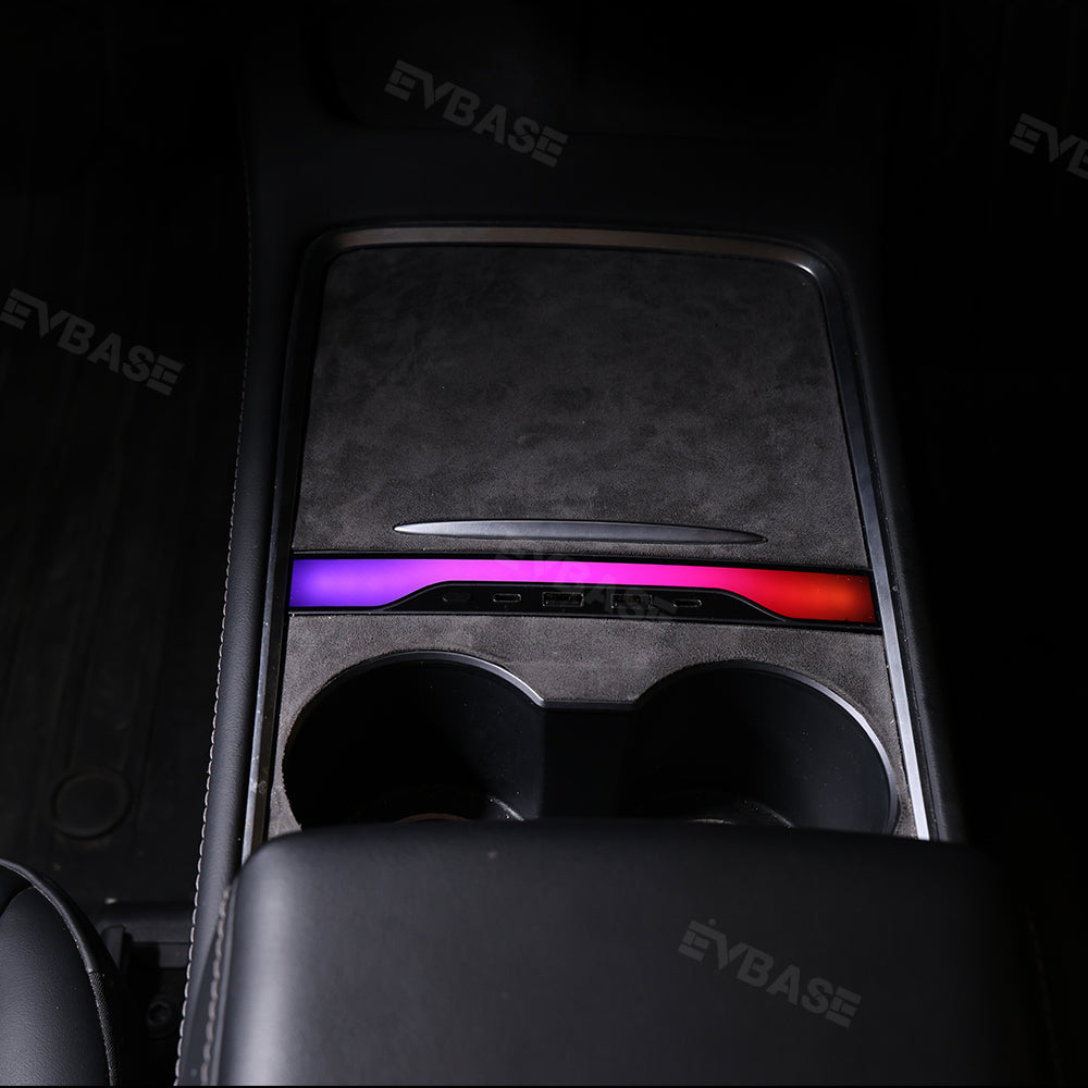 Tesla RGB USB Hub Adapter With Ambient Light Model Y Juniper Center Console Multiport Hub Adapter