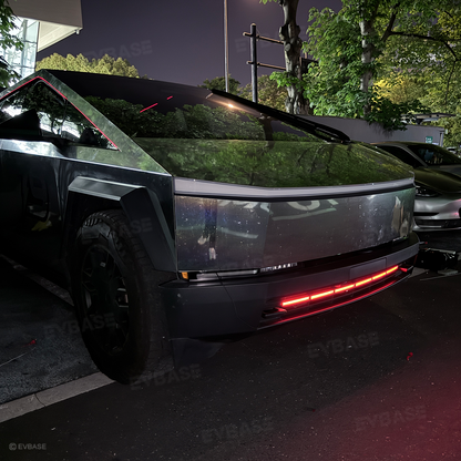 Cybertruck Front Bumper Insert RGB LED Off-Road Light Bar Auxiliary Lighting Upgrade 2.0 with Factory Screen Control