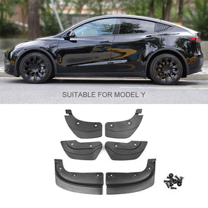 Tesla Model 3 Y Mud Flaps Upgraded Flexible No Drilling/Tape Splash Guards Fenders 6pcs