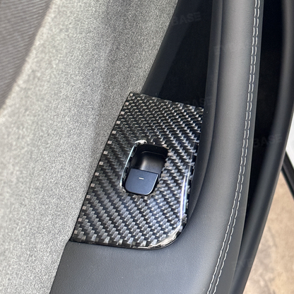 Model Y Juniper/ 3 Highland Window & Door Switch Panel Cover Carbon Fiber Trim Decoration Interior Upgrade