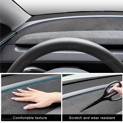 Model Y/3 Dashboard Cover Anti-Glare Sun Protection Suede Dash Mat Sunshield Dash Protector