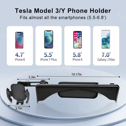 Model 3 Y Monitor Phone Mount Sunglasses Case Fixed Clip Safety Cell Phone Holder for Tesla