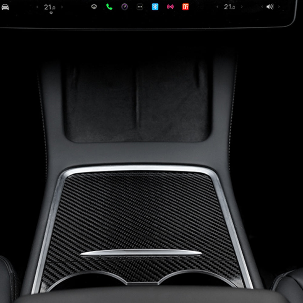 Model Y 3 Carbon Fiber Interior Accessories Center Console Trim Panel Cover for Tesla