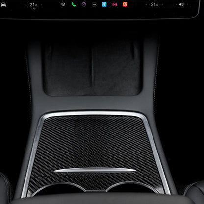Model Y 3 Carbon Fiber Interior Accessories Center Console Trim Panel Cover for Tesla