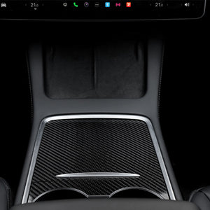 Tesla Model Y 3 Carbon Fiber Interior Accessories Center Console Trim Panel Cover