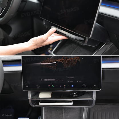 Model Y Juniper/ 3 Highland Under Screen Storage Organizer Dual-Layer Tray with Smart LED Light