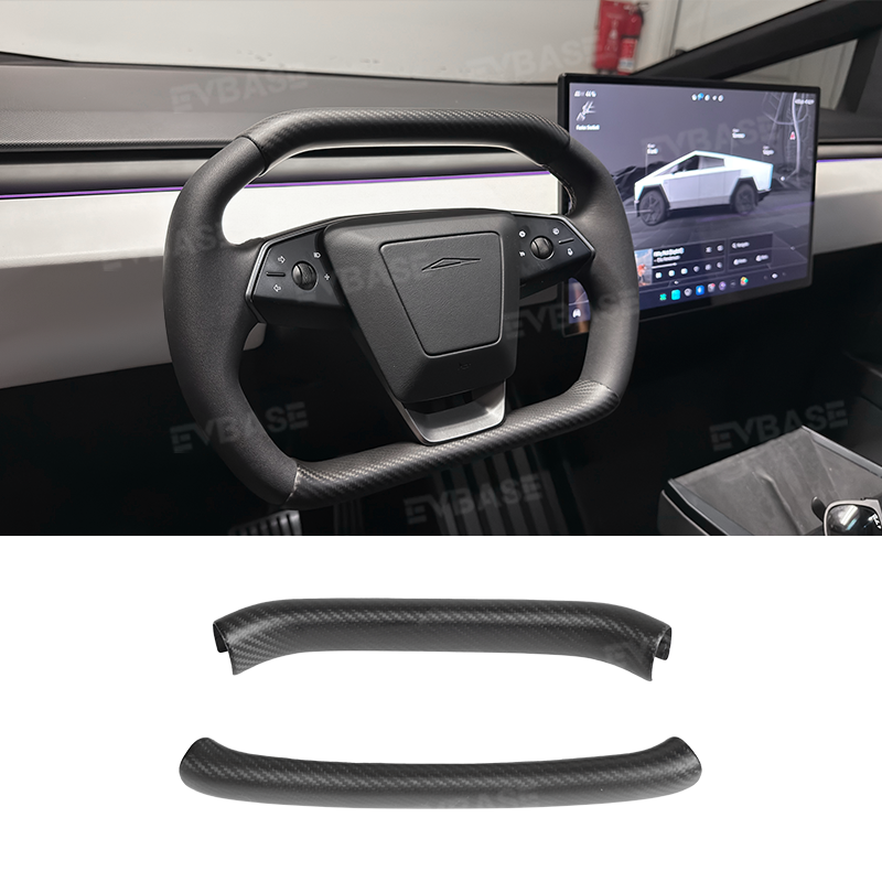 Tesla Cybertruck Real Carbon Fiber Interior Upgrade Kit Center Console Overlay Protection Trim