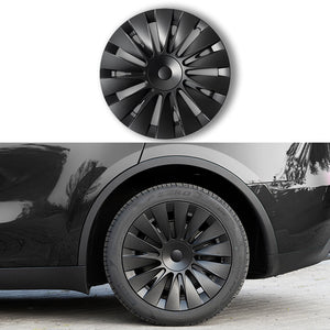 Tesla Model Y Induction Wheel Covers 19 inch 4PCS Matte Black Model Y Accessories 2020-2024 Year