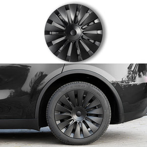 New Tesla Model Y Induction Wheel Covers 19 inch 4PCS Matte Black Model Y Accessories