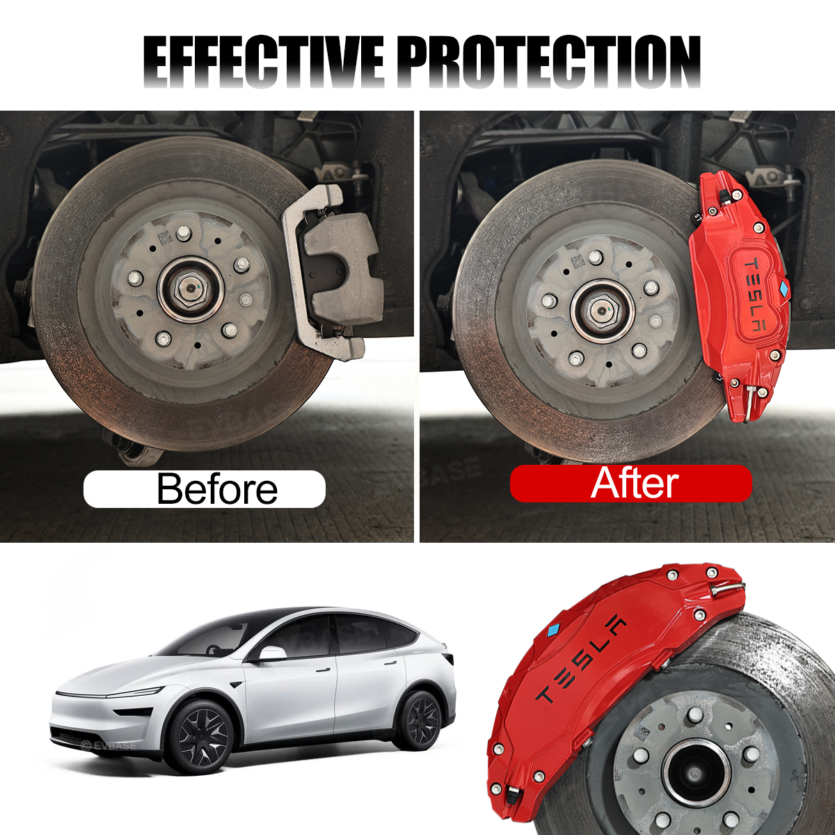 Model Y L Brake Caliper Covers Set Performance Look Brake Caliper Protector Precision Bolt-On