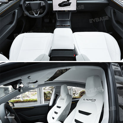 Tesla Seat Cover Model Y Juniper NAPPA Leather Full Coverage Seat Protector WIth Launch Logo