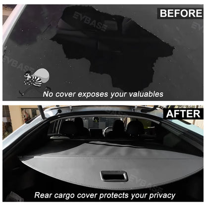 EVBASE Tesla Model Y Retractable Trunk Cargo Cover Rear Privacy Cargo Cover Shade Protector