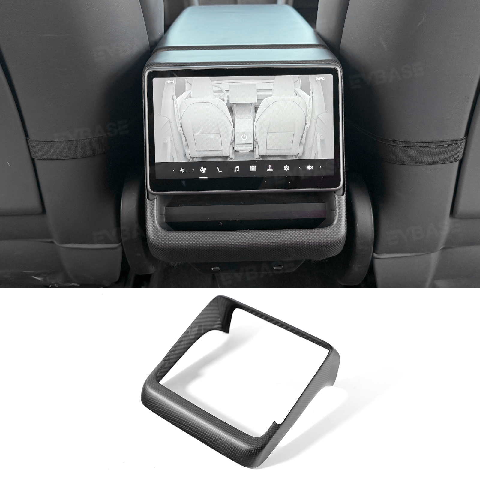 Model Y Juniper Real Carbon Fiber Interior Upgrade Full Kit Protective Overlay "Plain Weave" (Performance Look)