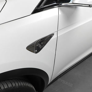 Tesla Model X Real Carbon Fiber Side Camera Covers Turn Signal Full-Cover Exterior EVBASE 2022-2024 Year