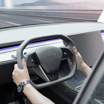 EVBASE Model 3 Y Yoke Steering Wheel Inspired By Cybertruck Style For Tesla