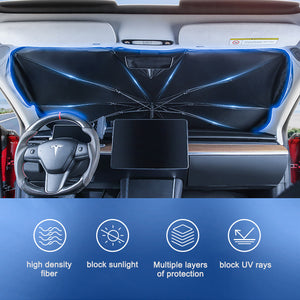 Tesla Windshield Sun Shade Model 3 Y Foldable Front Window Sunshade Umbrella