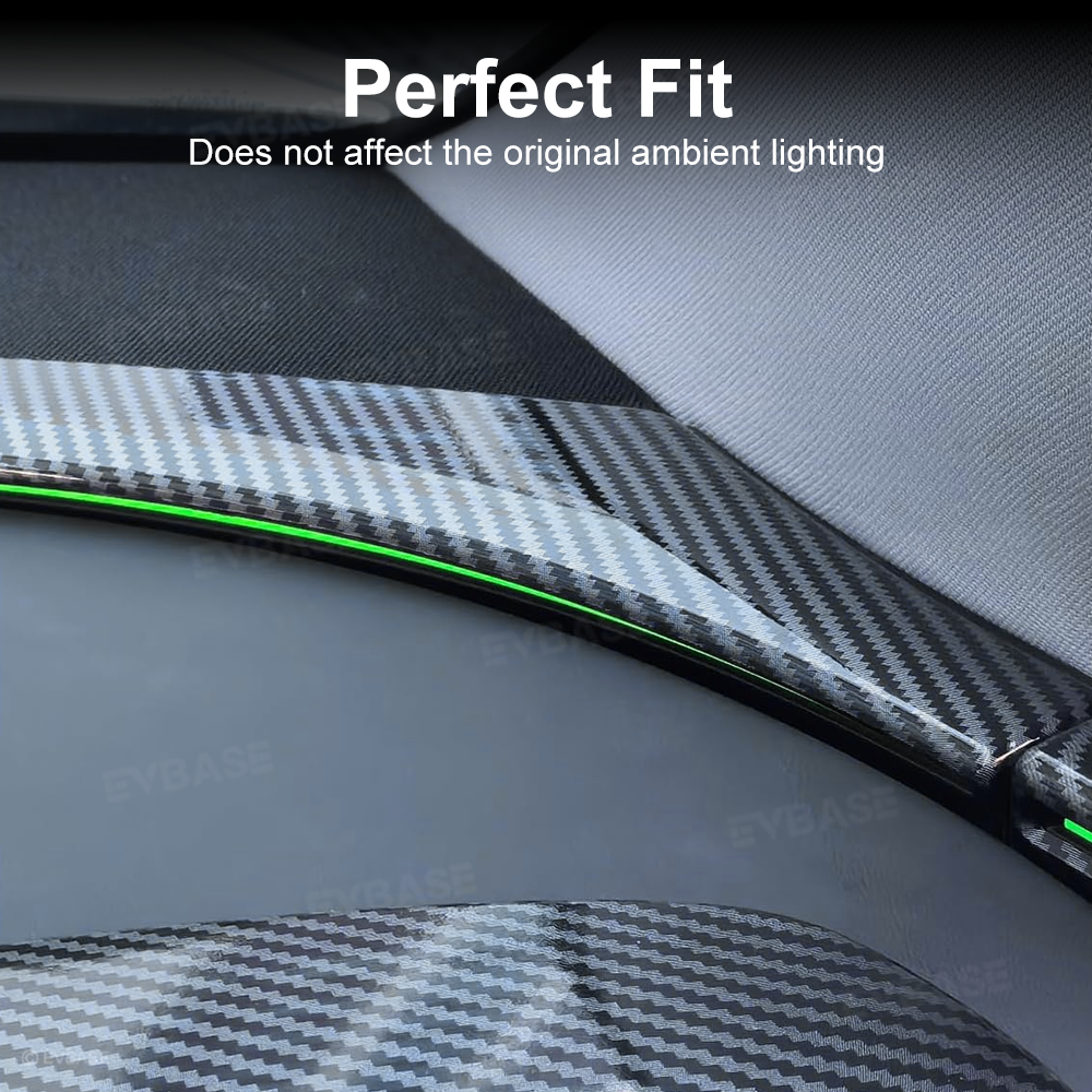 Model Y Juniper Dashboard Ambient Light Strip Trim Cover ABS Carbon Fiber Style Dash Panel Upgrade