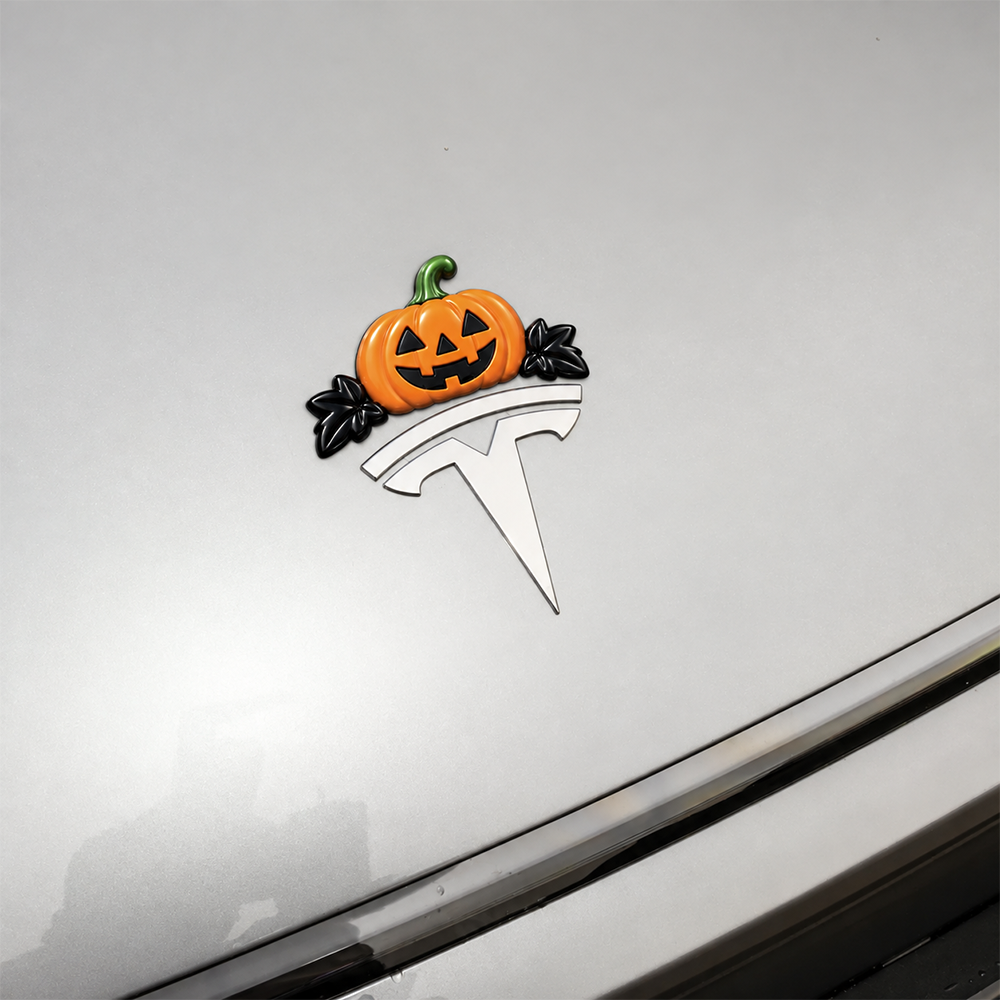 Model Y/3/YL Halloween Tesla Emblem Decals Holiday Decor Waterproof Stickers Bat & Pumpkin Style