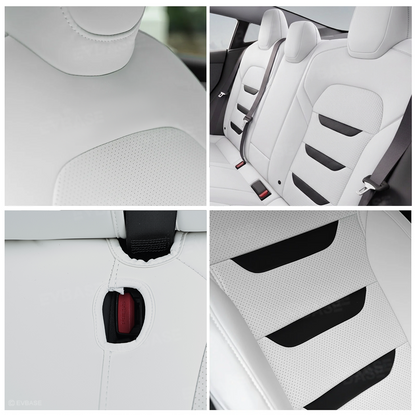Model 3 Standard Seat Covers Waterproof Nappa Leather Seat Protector 3-lined Insignia Design