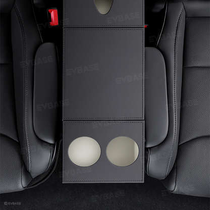 Model Y L Second-Row Center Aisle Storage Organizer Double-Layer Storage Box with Cup Holders