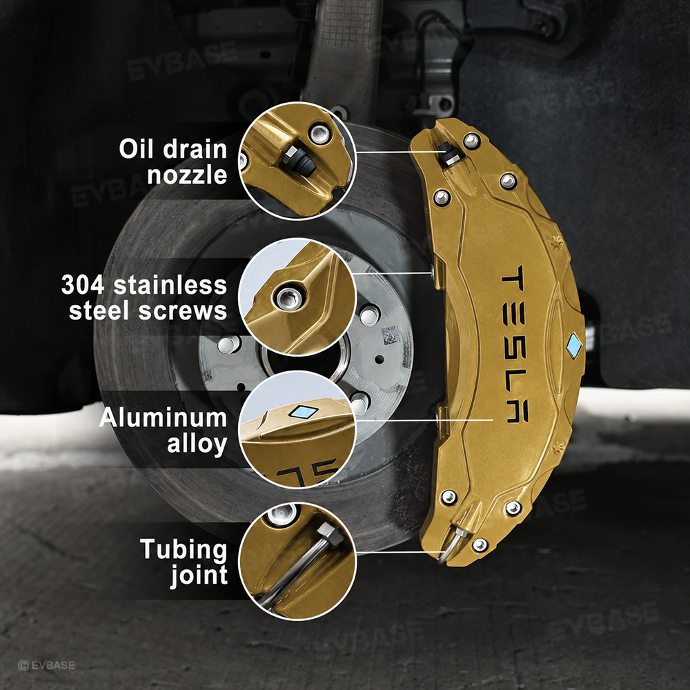 Model Y Juniper/ Model Y L Brake Caliper Covers Set Performance Aluminum Front & Rear Caliper Protector Precision Bolt-On