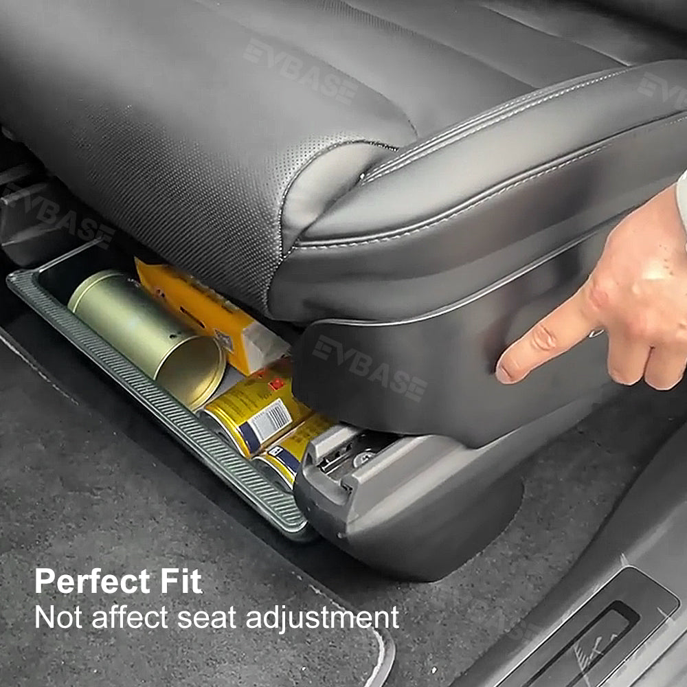EVBASE Tesla Model X Underseat Storage Box Hidden Organizer Tray Bin