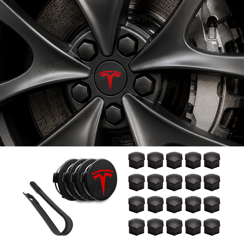 Model Y Juniper Performance Wheel Rim Protector & Wheel Center Caps Kit & Lug Nut Covers for Tesla 21" Arachnid 2.0 Wheels