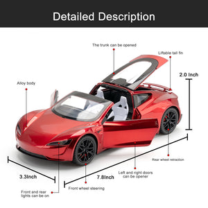 Tesla Roadster Alloy Convertible Model Diecast Toy Vehicles Tesla Model Kids Toy Gift