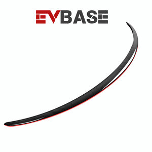EVBASE Tesla Red Real Carbon Fiber Spoiler Wing for Model 3/Y