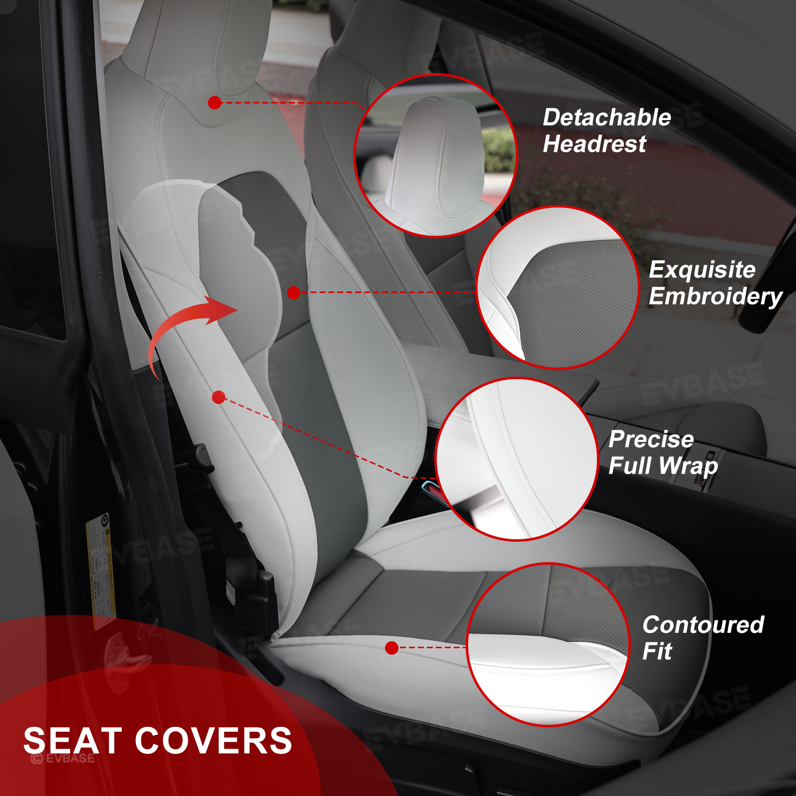 Model Y/ Y Juniper Seat Covers NAPPA Leather Seat Protector Full Set Airbag Compatible