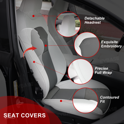 Model Y/ Y Juniper Seat Covers NAPPA Leather Seat Protector Full Set Airbag Compatible