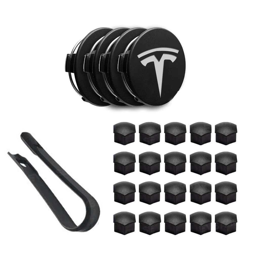 Model Y Juniper Performance Wheel Rim Protector & Wheel Center Caps Kit & Lug Nut Covers for Tesla 21" Arachnid 2.0 Wheels