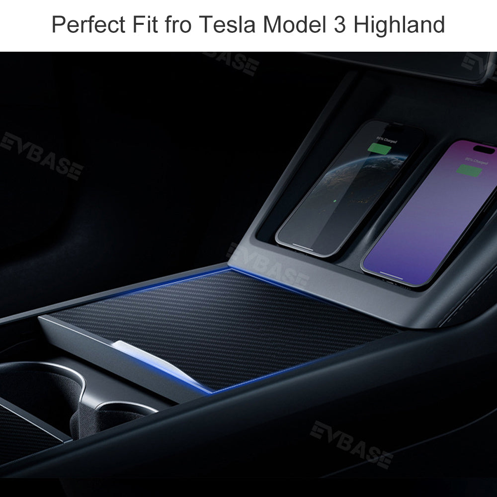 Model 3 Highland Real Carbon Fiber Center Console Sticker Protector Te -  EVBASE-Premium EV&Tesla Accessories