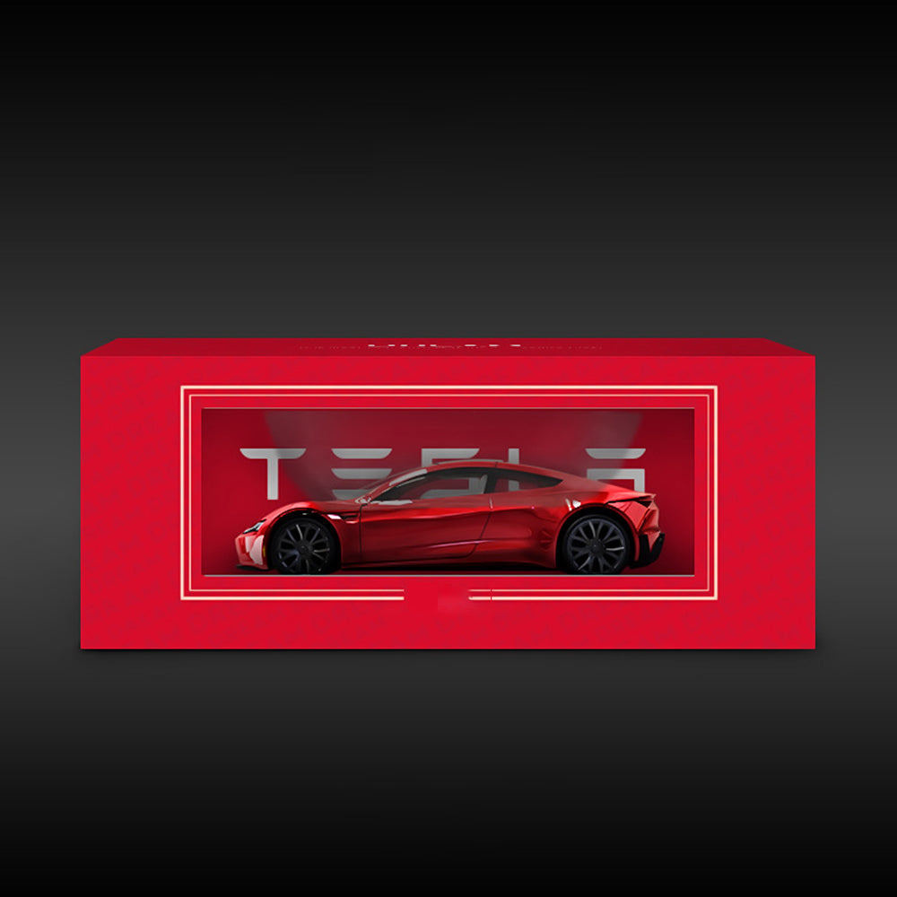 Roadster Alloy Car Model Diecast Toy Vehicles for Tesla Model with Lights Music for Kids Gift