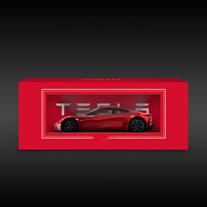 Roadster Alloy Car Model Diecast Toy Vehicles for Tesla Model with Lights Music for Kids Gift