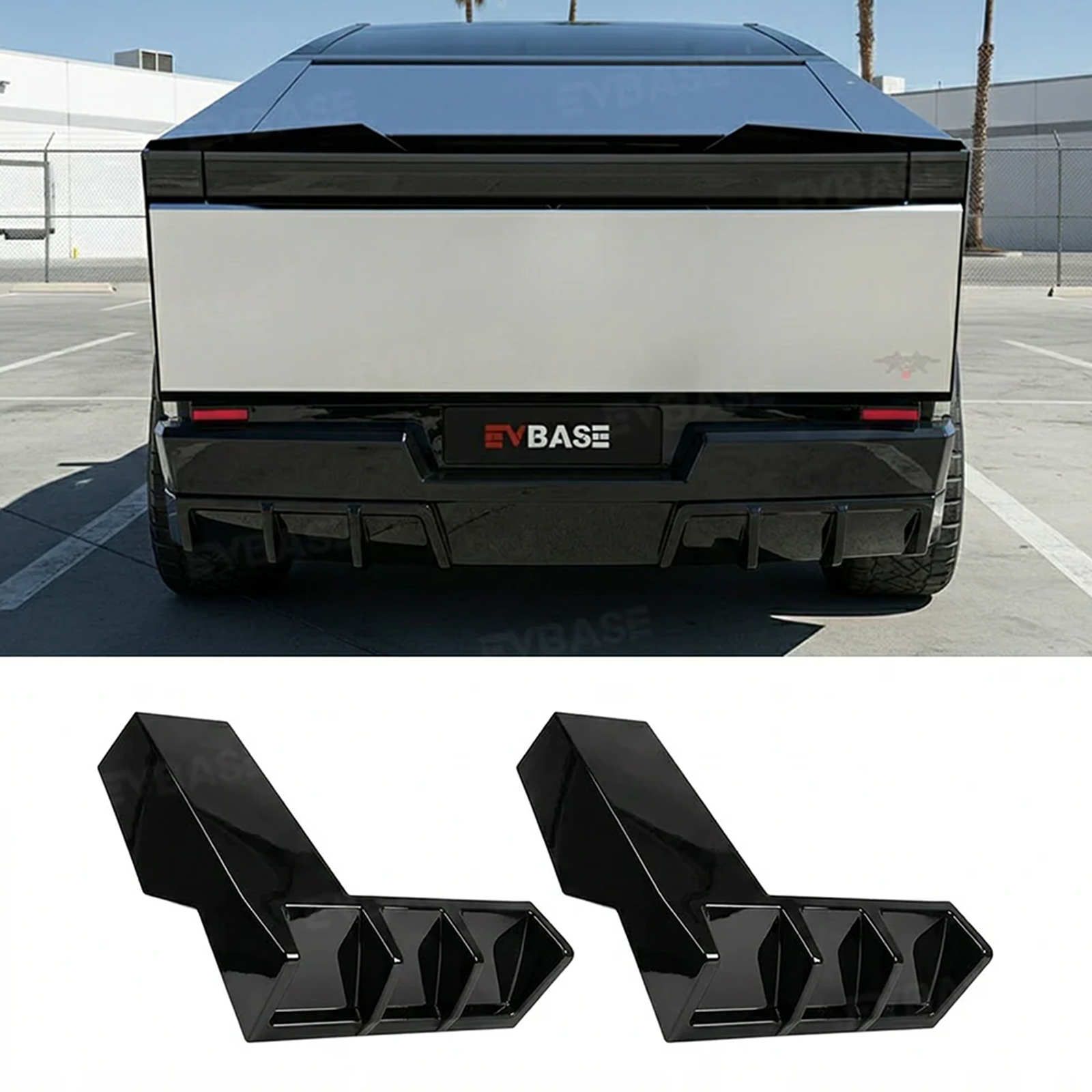 Cybertruck Body Kit Front Bumper Lip &  Fender Flares Cover & Rear Diffuser & Rear Spoiler for Tesla