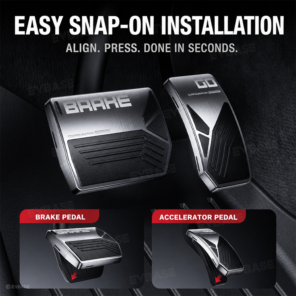 Model Y/ YL/ 3 Aluminum Alloy Brake & Accelerator Pedal Covers Non-Slip Foot Pedals Pads Set
