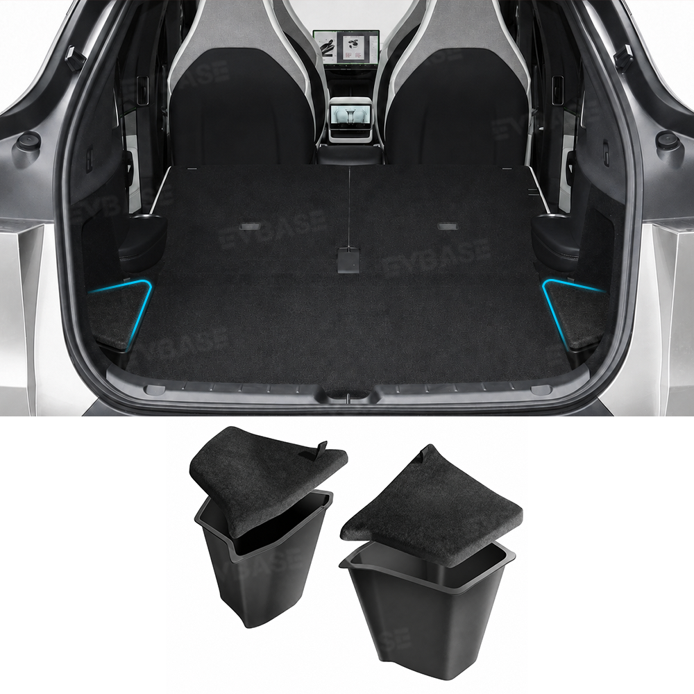 Model Y L Rear Trunk Storage Organizer Back Trunk Side Storage Bins Waterproof Interior Storage Boxes