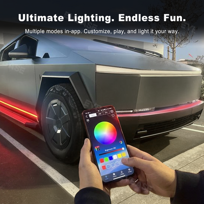 Cybertruck Profile LED Light Kit RGB Chasing Ambient Lighting Exterior Rock Lights with Smart APP Control