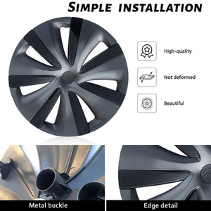 New Tesla Model Y Gemini Wheel Covers 19 inch Sport Model S Version Wheel Cap 4PCS Matte