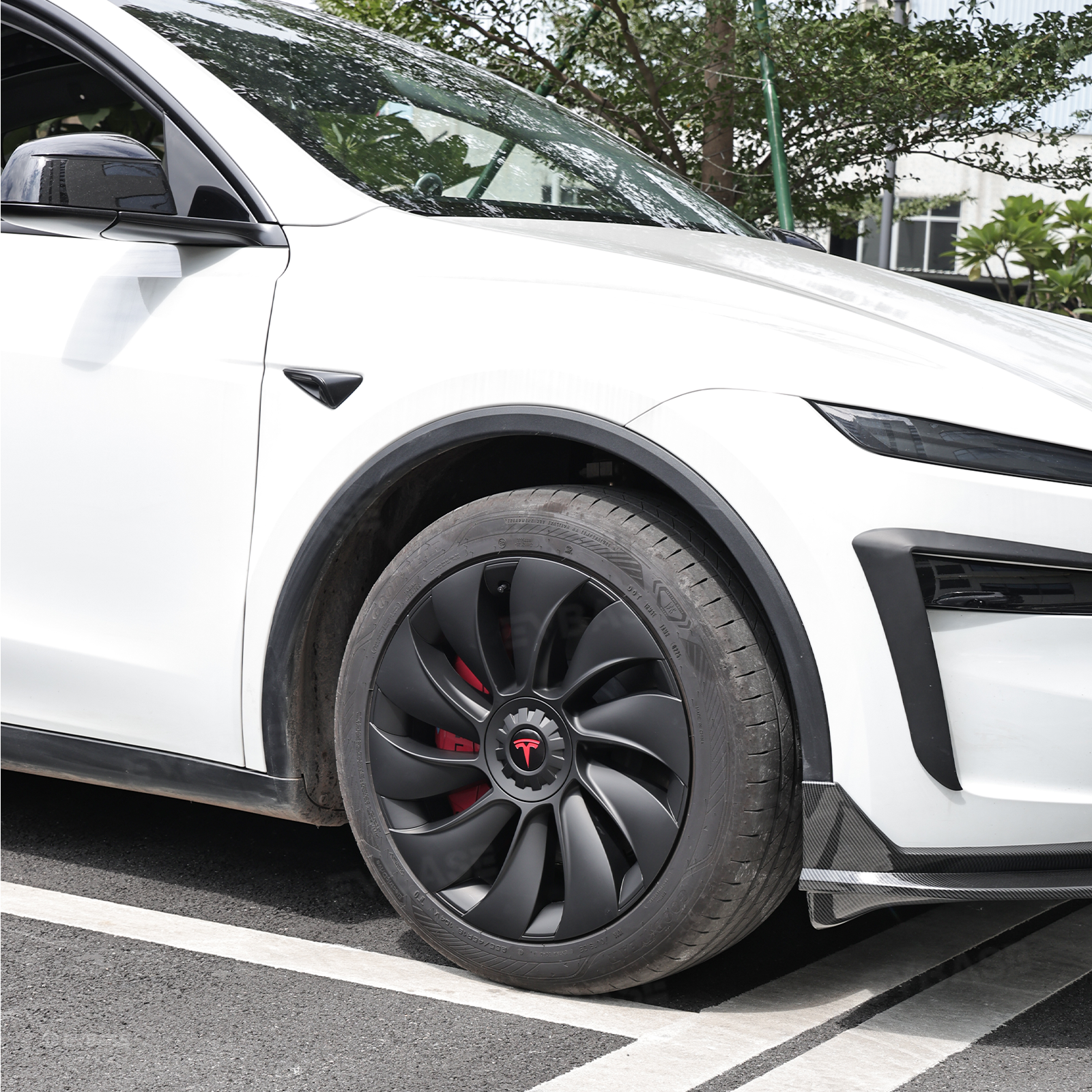Model Y Juniper 19 inch Wheel Covers Überturbine Style Matte Hubcaps for Tesla Crossflow Wheels
