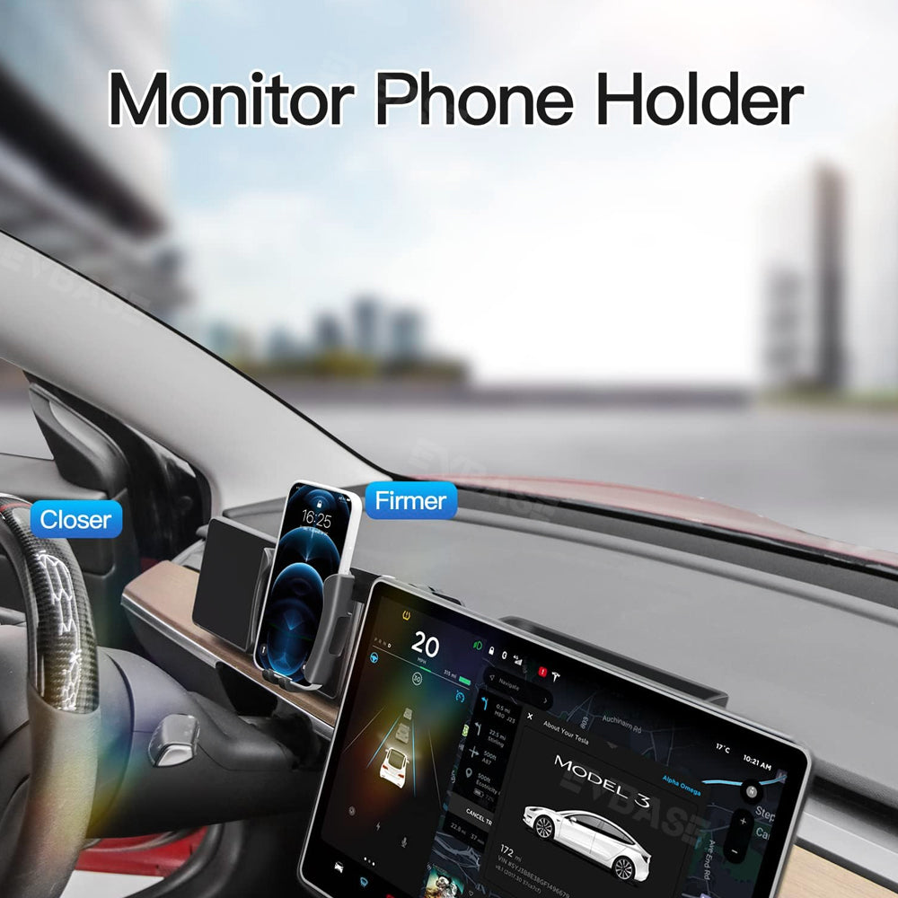 Model 3 Y Monitor Phone Mount Sunglasses Case Fixed Clip Safety Cell Phone Holder for Tesla