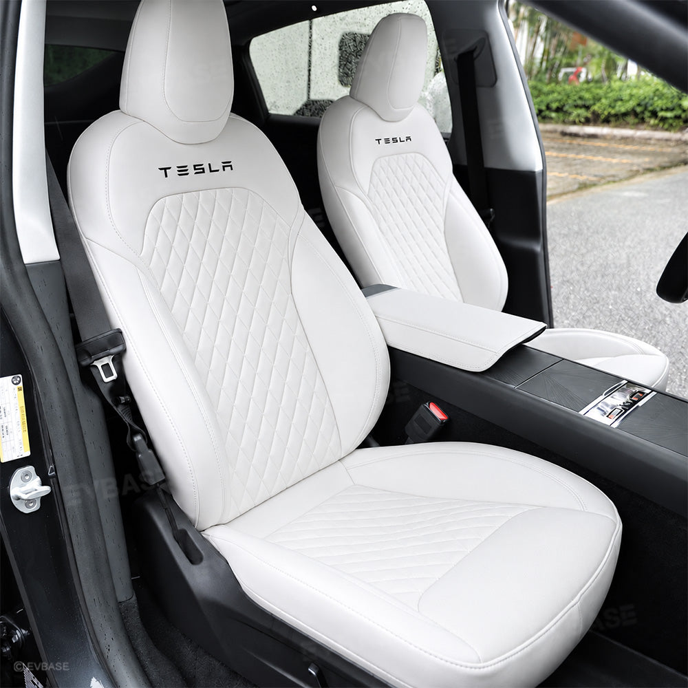 Model Y Juniper Seat Covers Waterproof Breathable NAPPA Leather Seat Protector with Diamond Quilted Design