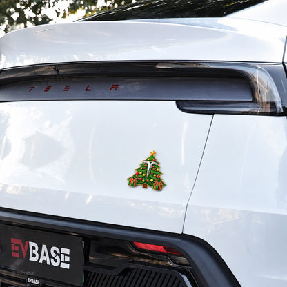 Model Y/3/YL Christmas Emblem Decals Santa & Christmas Tree Sticker 3D Waterproof Holiday Decor