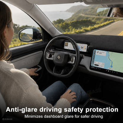 Dashboard Cover for Rivian R2 Anti-Glare Suede Dash Mat Non-Slip Sun Protection
