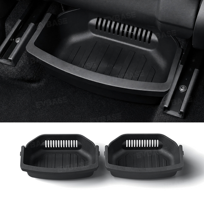 Model Y L Under Front Seat Storage Box Interior Organizer Tray Rear Backseat Trash Can