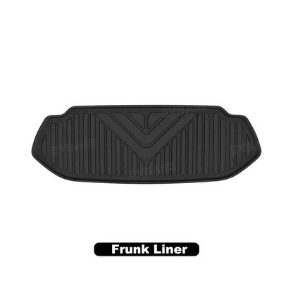 All Weather Floor Liners & Cargo Liners Frunk Mat &Trunk Mat &Rear Seat Back Protector Set for Rivian R2 Waterproof Non-Slip Protection Covers