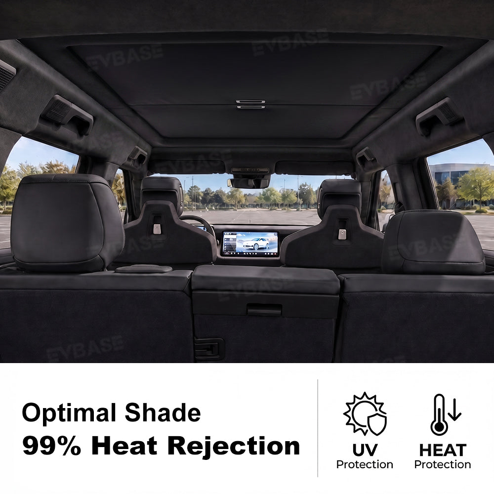 Retractable Roof Sunshade for Rivian R2 Glass Sunroof Shade UV Protection & Heat Insulation
