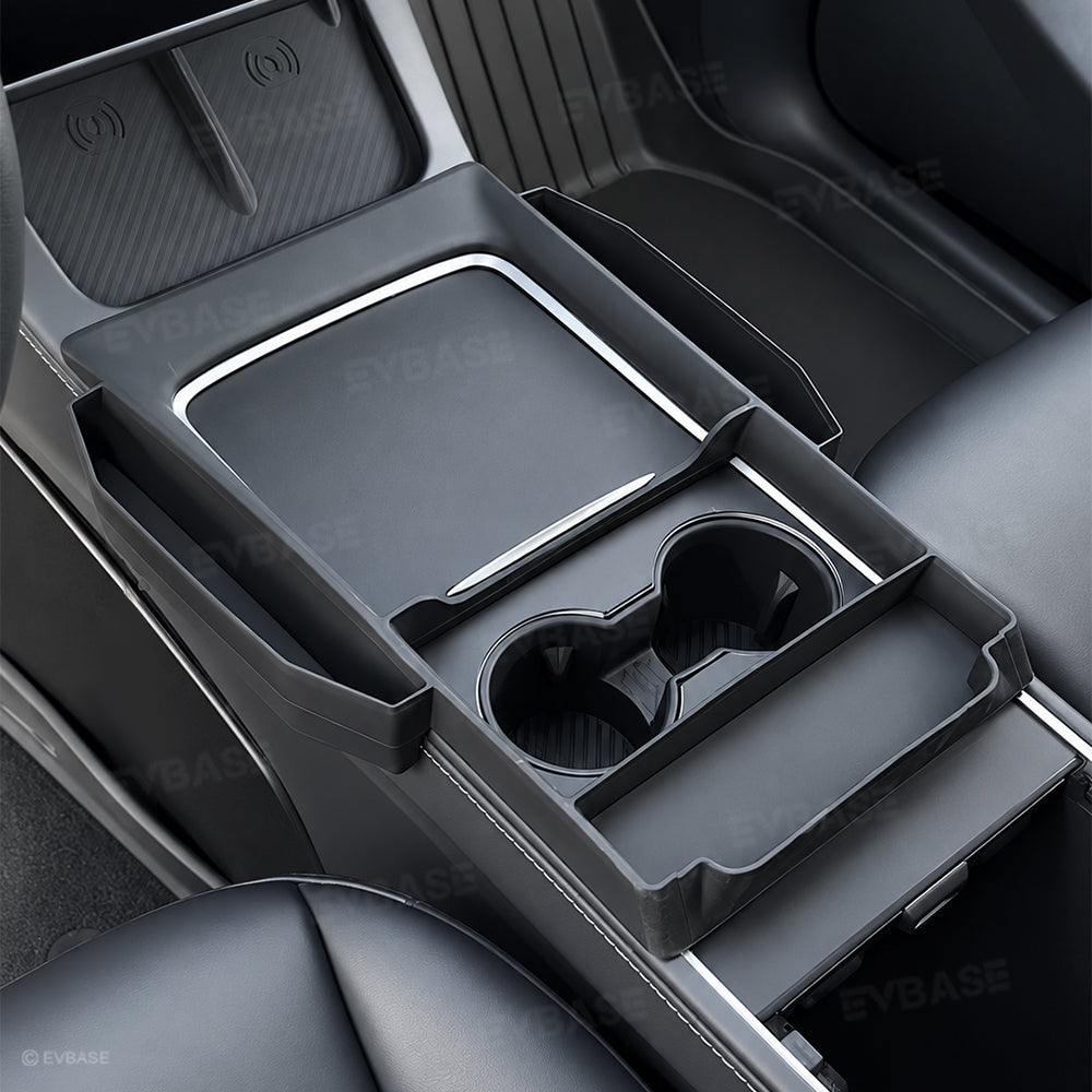 Model Y/ 3 Center Console Upper Organizer Silicone Storage Tray with Side Pockets