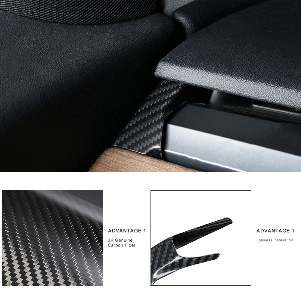 Tesla Dashboard Side Cover Model 3 Y Real Carbon Fiber Tesla Interior